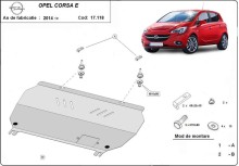 Stalowa Osłona pod silnik Opel Corsa E (2014-2019)