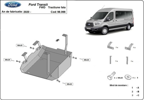 Ocelový kryt AdBlue Ford Transit (2020-2026)