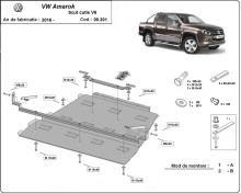 Ocelový kryt převodovky a reduktoru Volkswagen Amarok - V6 automat (2016-2022)