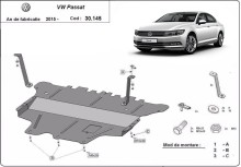 Ocelový kryt motoru VW Passat B8 - Manuální (2014-2023)