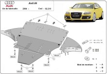 Ocelový kryt motoru Audi A6 s bočními klapkami (2004-2011)