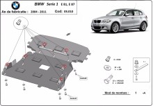Ocelový kryt motoru BMW Seria 1 E81,E87 (2004-2011)