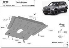 Ocelový kryt motoru Dacia Bigster 4x2 (2025-2026)