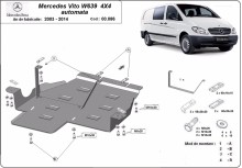 Ocelový kryt převodovky Mercedes Vito W639 - 4x4 - Automatická převodovka (2003-2014)
