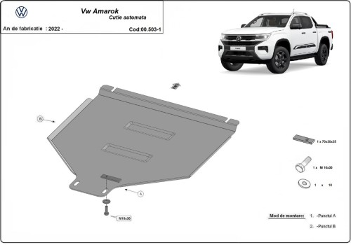 Ocelový kryt převodovky automat Volkswagen Amarok (2022-2026)