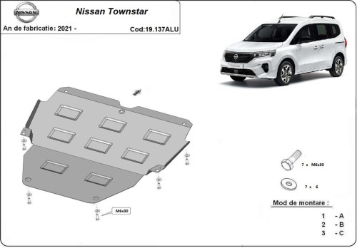Hliníkový kryt motoru Nissan Townstar (2021-2026)