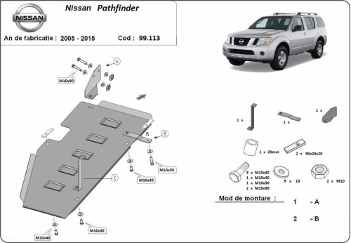 Ocelový kryt palivové nádrže Nissan Pathfinder (2005-2015)