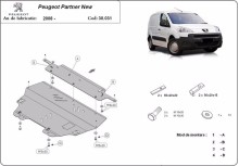 Ocelový kryt motoru Peugeot Partner (2008-2020)