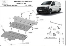 Ocelový kryt motoru Mercedes V-Class W447, 2.2 D, 4x4 (2014-2020)