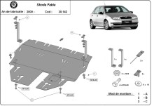 Ocelový kryt motoru Skoda Fabia 1 (1999-2007)