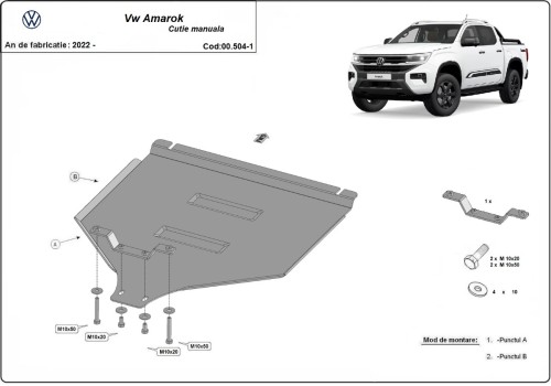 Ocelový kryt převodovky Manuální Volkswagen Amarok (2022-2026)
