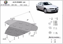 Ocelový kryt motoru Alfa Romeo 159 (2004-2011)