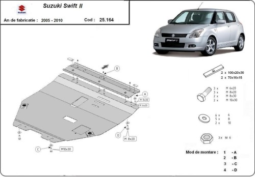 Ocelový kryt motoru Suzuki Swift 2 (2005-2010)