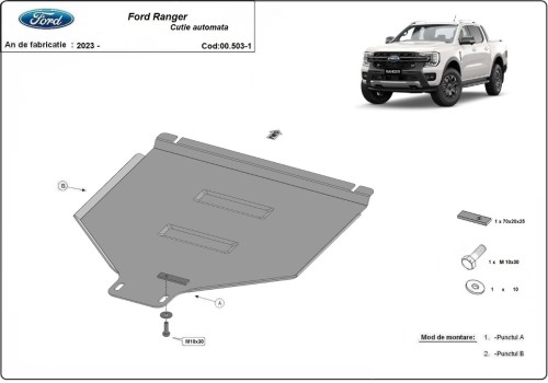 Ocelový kryt převodovky automat Ford Ranger (2023-2026)