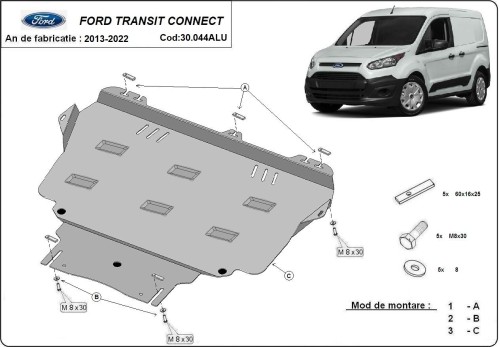 Hliníkový kryt motoru Ford Transit Connect (2013-2022)