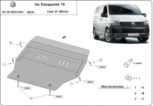 Ocelový kryt motoru pozinkovaná Volkswagen Transporter T6 (2015-2018)