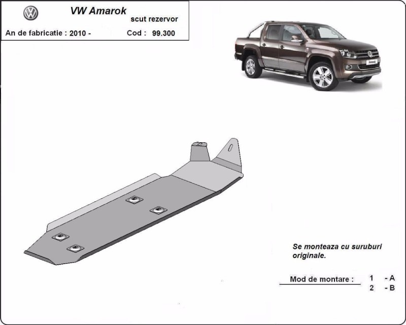 Ocelový kryt palivové nádrže Volkswagen Amarok (2010-2026)