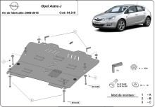 Ocelový kryt motoru Opel Astra J (2009-2015)