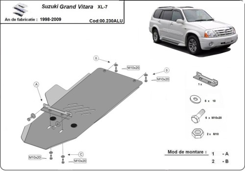 Hliníkový kryt převodovky Suzuki Grand Vitara (1998-2009)