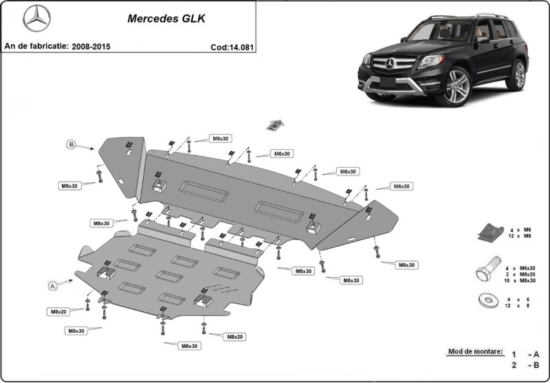 Ocelový kryt motoru Mercedes GLK X204 (2008-2026)