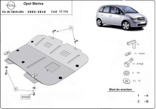 Ocelový kryt motoru Opel Meriva (2003-2010)
