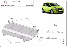 Ocelový kryt motoru Citroen C2 (2003-2009)