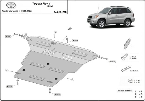 Ocelový kryt motoru Toyota RAV 4 (2000-2005)