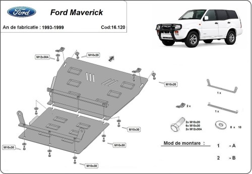 Stalowa Osłona pod silnik Ford Maverick (1993-1999)