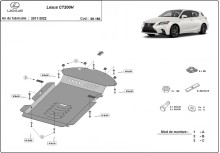 Ocelový kryt katalyzátoru Lexus CT200H (2011-2026)