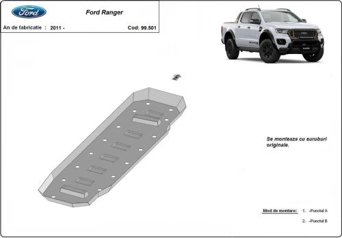 Ocelový kryt palivové nádrže Ford Ranger (2011-2023)