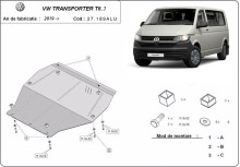 Hliníkový kryt motoru Volkswagen Transporter (2019-2022)