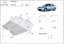 Ocelový kryt motoru Opel Astra G (1997-2004)