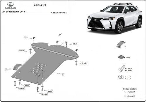 Hliníkový kryt katalyzátoru Lexus UX (2019-2026)