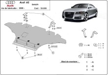 Ocelový kryt motoru Audi A5, benzin (2008-2016)