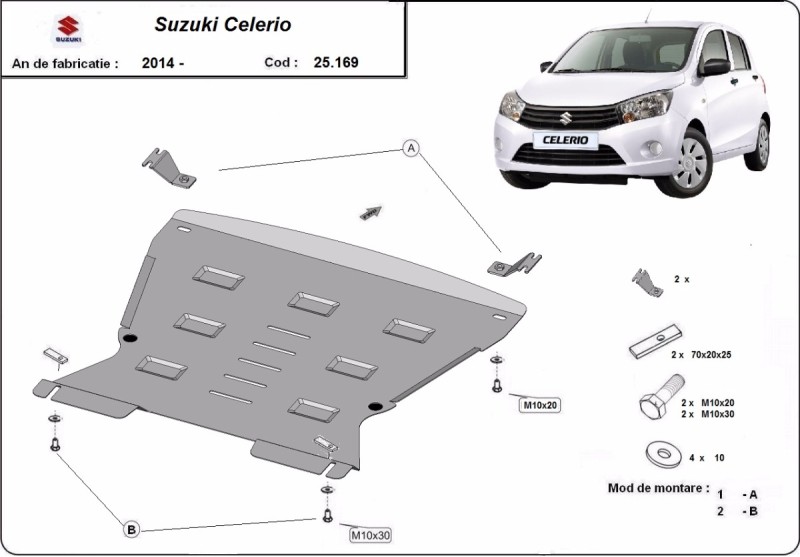 Ocelový kryt motoru Suzuki Celerio (2014-2026)