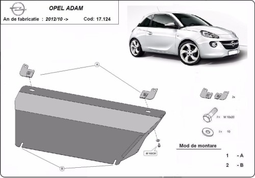 Ocelový kryt motoru Opel Adam (2012-2019)
