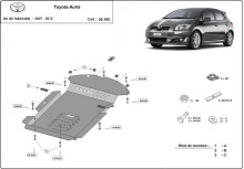 Ocelový kryt katalyzátoru Toyota Auris (2007-2012)