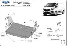 Ocelový kryt motoru Ford Transit Custom - FWD (2020-2023)