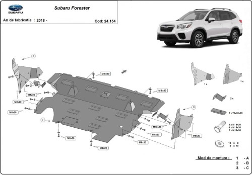 Ocelový kryt motoru Subaru Forester 5 (2018-2024)