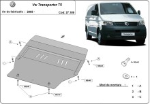 Ocelový kryt motoru Volkswagen Transporter T5 (2003-2015)