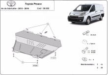 Ocelový kryt motoru Toyota Proace (2013-2016)