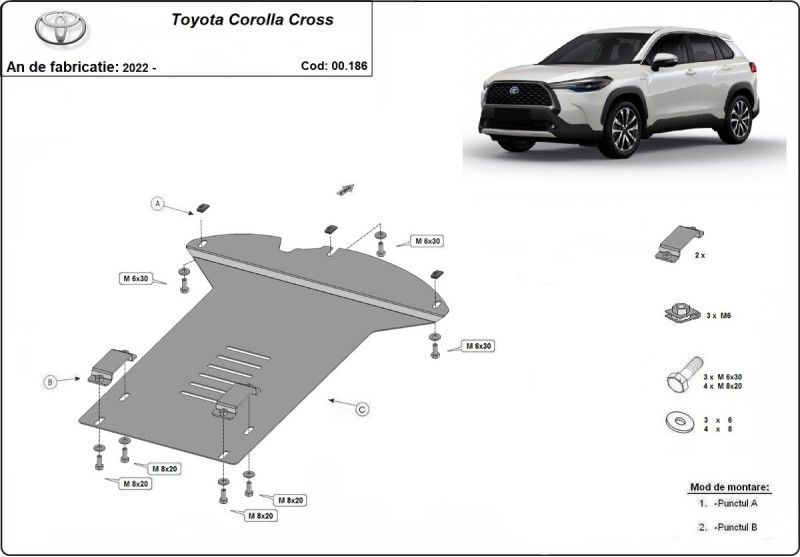 Ocelový kryt katalyzátoru Toyota Corolla Cross (2022-2026)