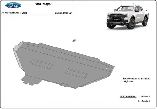 Hliníkový kryt chladiče Ford Ranger (2023-2026)