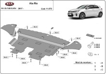 Ocelový kryt motoru Kia Rio 4 (2017-2020)