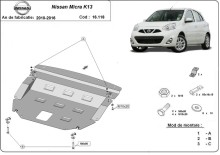Ocelový kryt motoru Nissan Micra (2010-2016)