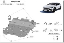 Ocelový kryt motoru Peugeot 408 (2022-2026)
