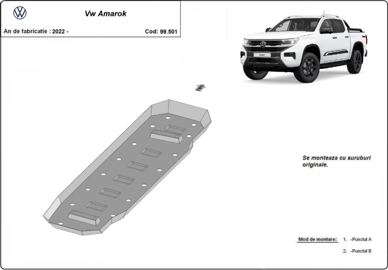 Ocelový kryt palivové nádrže Volkswagen Amarok (2022-2026)