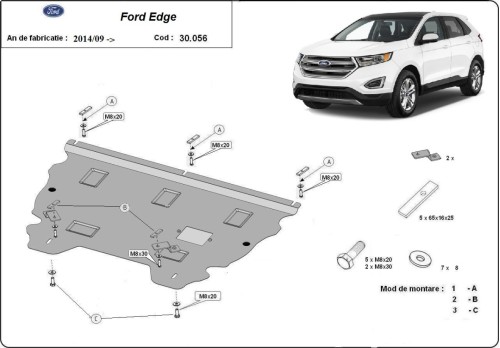 Ocelový kryt motoru Ford Edge (2014-2021)