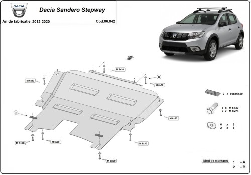 Ocelový kryt motoru Dacia Sandero II (2012-2020)