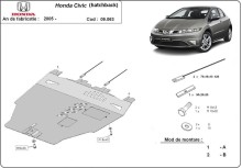 Ocelový kryt motoru Honda Civic (hayon) (2005-2015)